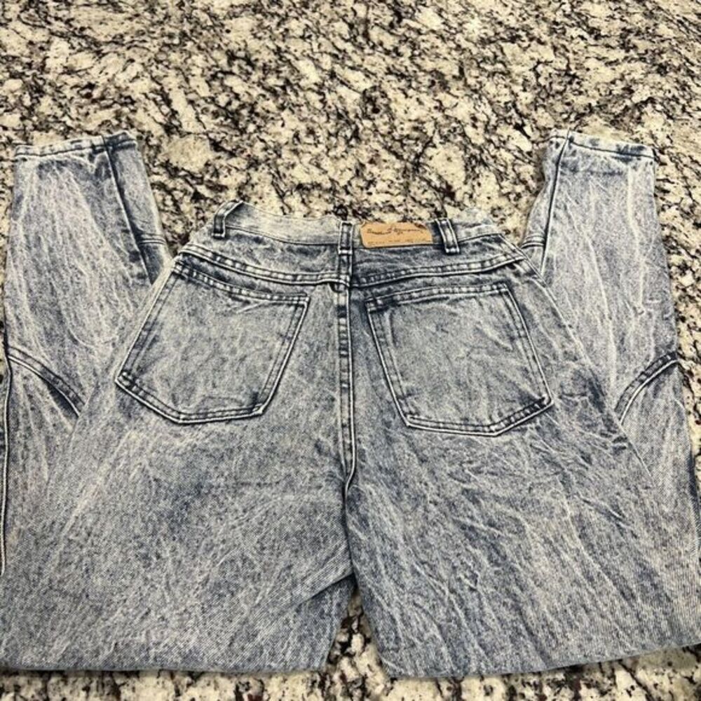 Vintage 80s Southern Bluegrass Acid Wash  Mom Jeans zippered Legs Made‎ USA